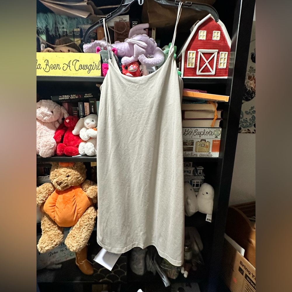Simple Cream Slip Dress